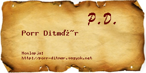 Porr Ditmár névjegykártya